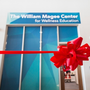 The ribbon cutting ceremony for the William Magee Center for Wellness Education